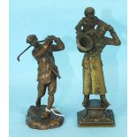 G Halliday, a bronze figure of Scrooge with Tiny Tim perched on his shoulder, 'Merry Xmas' on base