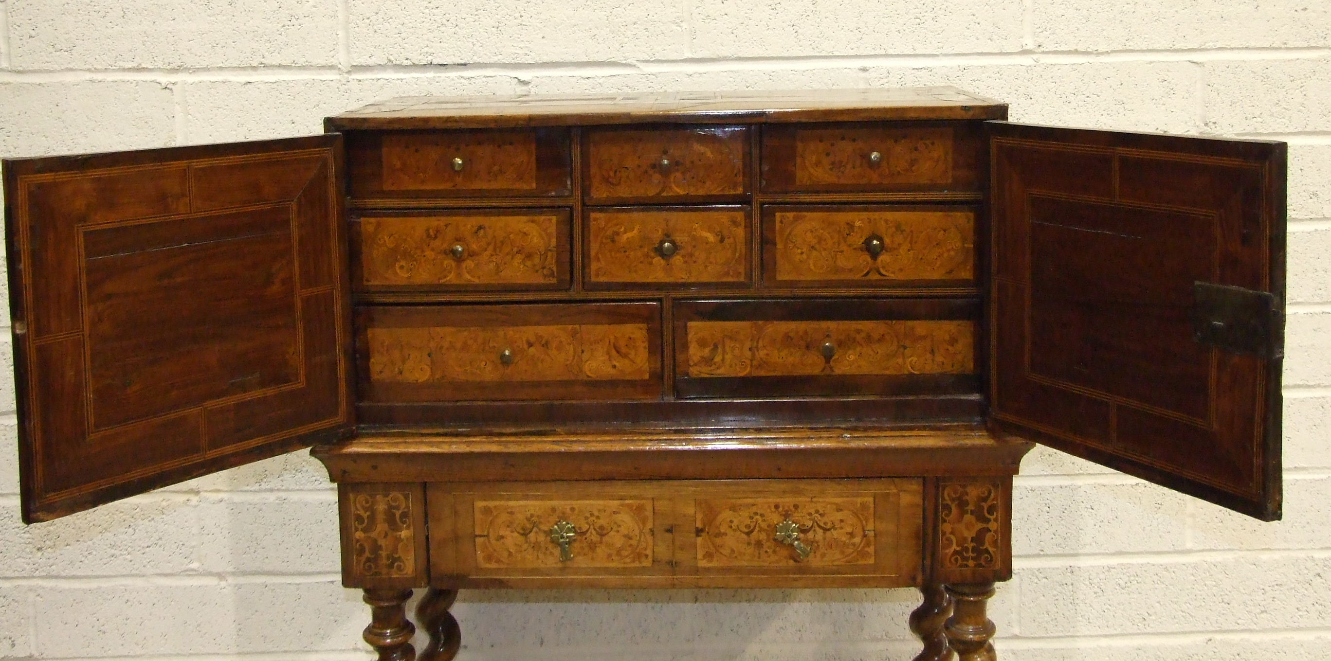 A mainly 18th-century-style Continental table cabinet with overall marquetry and parquetry inlay, - Image 2 of 5