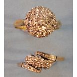 An 18ct gold ring set a circular cluster of twenty one Swiss and brilliant-cut diamonds, size P,