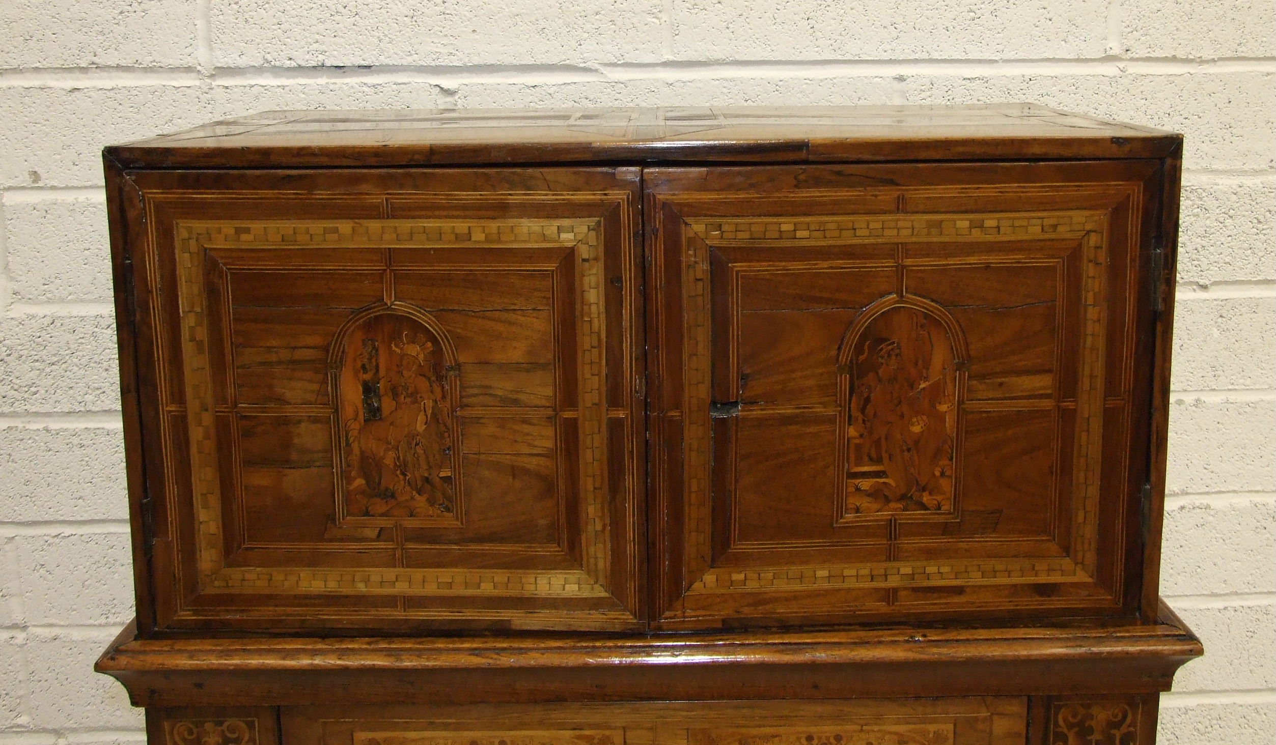 A mainly 18th-century-style Continental table cabinet with overall marquetry and parquetry inlay, - Image 5 of 5