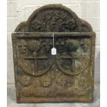 A 19th century British copy of a 1588 cast iron fireback, commemorating the defeat of the Spanish