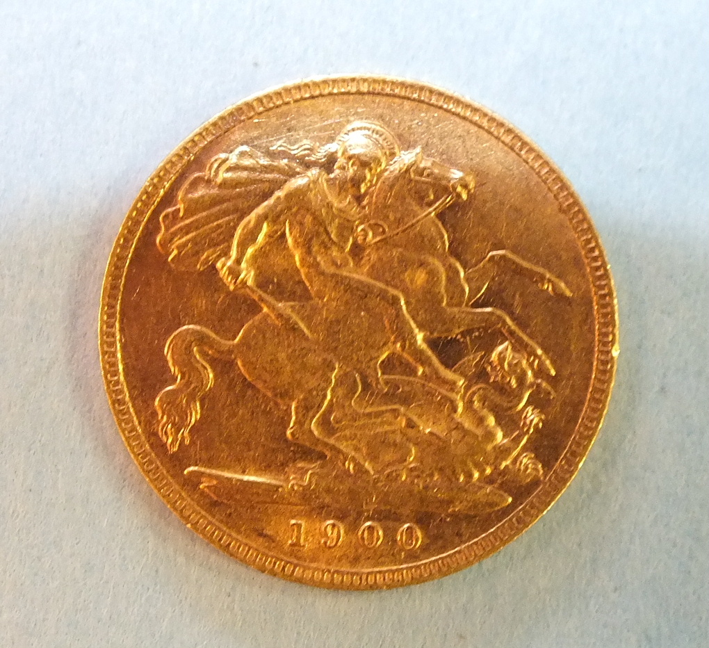 A 1900 half-sovereign.