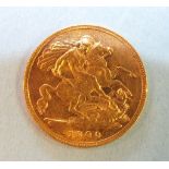 A 1900 half-sovereign.