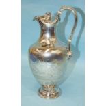 An E & J Barnard baluster-shaped wine jug, the body engraved with chariots on stippled ground,