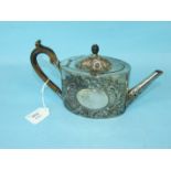 A George III silver teapot with repoussé decoration, maker BM, London, 1783, gross wt 11.5oz.