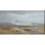 Charles Edward Brittan (1870-1949) MOORLAND SCENE Watercolour sketch, labelled verso.