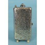 A silver combination sovereign, half-sovereign, stamp and card holder by Rolason Bros, of