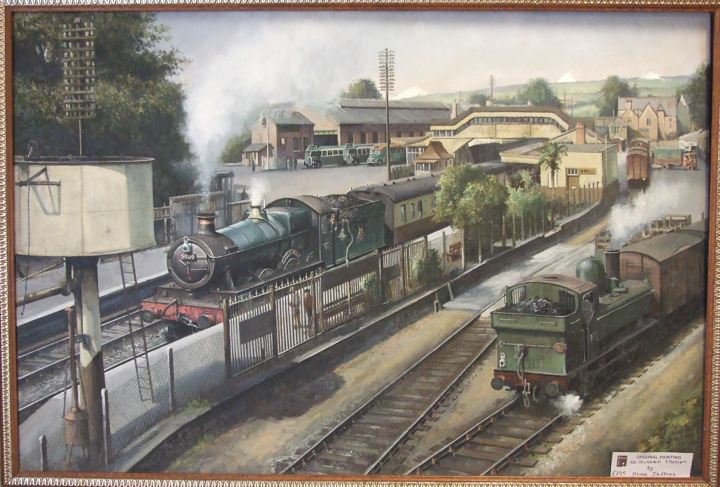 Mike Jeffries (b. 1939) ST AUSTELL STATION Signed oil on canvas, 60 x 91cm.