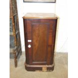 A late-Victorian mahogany pot cupboard fitted with a single door, 42cm wide, 76cm high.