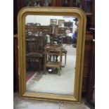 A rectangular gilt frame mirror, 136 x 94cm.