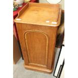 A late-Victorian pine pot cupboard with single fitted door, 39cm wide, 80cm high.