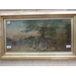 Frank H Edgcombe, "View of Plymstock", signed oil on canvas, dated 1909, 28 x 58cm.