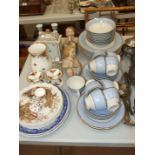 Forty-five pieces of Royal Doulton blue and gilt decorated tea and dinnerware by Bruce Oldfield, a
