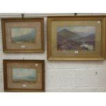 Douglas Pinder, 'Tavy Cleave, Dartmoor', a signed watercolour, 29 x 46cm, together with a pair of