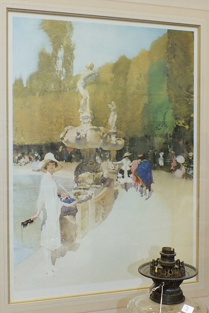 After Sir William Russell Flint, 'A Florentine Masquerade', a limited edition coloured print, 70.5 x