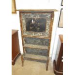 A late-Victorian bamboo-framed bureau/shelves, the rectangular top above a fall front, with