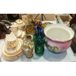 Thirty pieces of floral-decorated teaware, a Japanese export part coffee service, other ceramics,