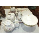 Fourteen pieces of Wedgwood 'Rosehip' teaware, a quantity of Royal Worcester 'Evesham' pattern