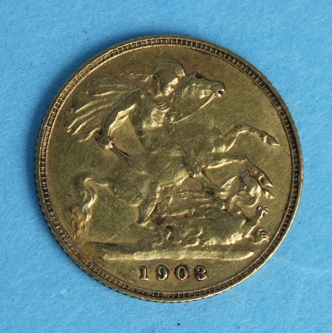 A 1903 Edward VII half-sovereign.