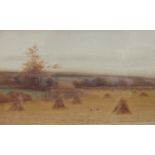 George Oyston PASTORAL SCENE WITH SHEAVES OF CORN Signed watercolour, dated 1902?, 27.5 x 44cm.