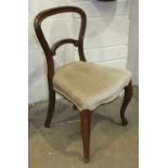 A set of six Victorian rosewood balloon-back dining chairs and two later Edwardian dining chairs, (