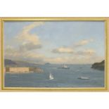 John Webster FRIGATE ENTERING PLYMOUTH SOUND Signed oil on board, 29 x 45cm, another, RIVER TAVY, 14