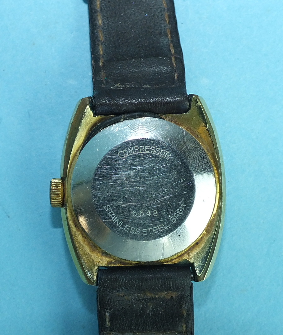 A ladies Watches of Switzerland Seafarer automatic wrist watch, the round gold face with baton - Image 2 of 2
