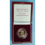 A Royal Mint 1983 proof sovereign, in case.