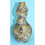 A 19th century Japanese Satsuma double-gourd-shaped vase decorated with Immortals and other figures,