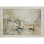 Claude Kitto POLPERRO Signed watercolour, 30.5 x 46cm.