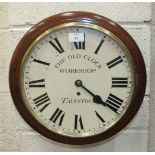 A Victorian mahogany wall clock, the circular restored enamel dial marked 'The Old Clock Workshop,