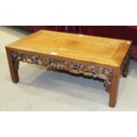 A Chinese small rectangular occasional table with pierced frieze, 76 x 44cm.