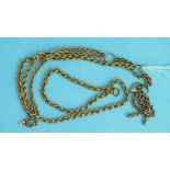 A small quantity of 9ct gold rope-link chain, 12g, (some a/f).