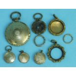 Seven various early-19th century lockets, (some a/f), (7).