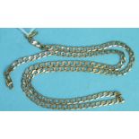 A 9ct gold neck chain of flattened curb links, 52cm long, 8.6g.