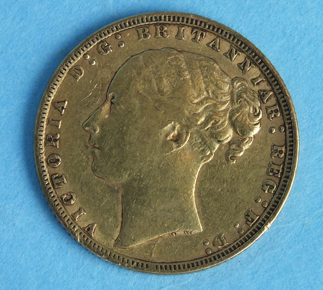 An 1871 Victoria (young head) sovereign. - Image 2 of 2