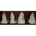 A collection of three limited edition Coalport figurines from the 'Royal Brides' Collection: Queen