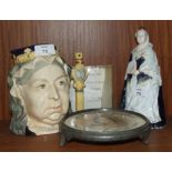 A Coalport figurine, 'Queens of England, Victoria', 226/1000, with certificate and a Doulton