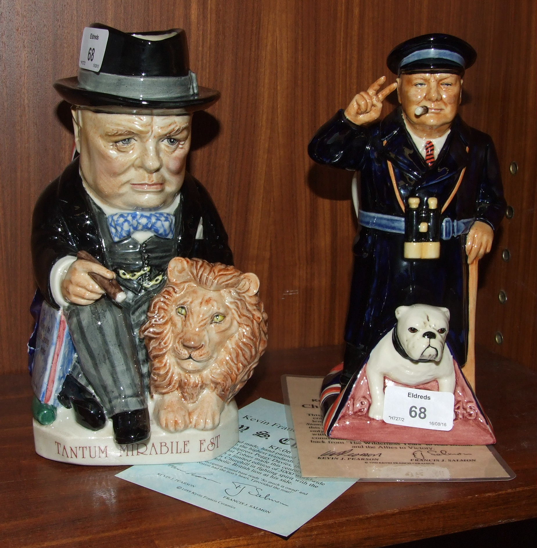 A Kevin Francis limited edition ceramic model 'Standing Churchill Toby', modelled by Douglas V - Image 2 of 2