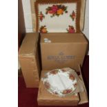 A Royal Albert Old Country Roses twenty-one-piece tea service, in original packing case, six each