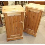 A pair of modern pine bedside cupboards, 26cm wide, (2).