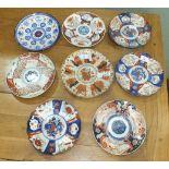 A collection of eight Chinese Imari dishes, 23cm diameter, (8).