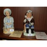 A Kevin Francis limited edition ceramic model of 'The Queen Mother', 37/900 and another, 'Sir