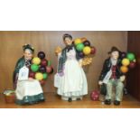 Three Royal Doulton figurines, 'The Old Balloon Seller' HN1315, 20cm, 'The Balloon Man' HN1954,