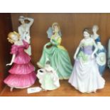 Six Royal Doulton figurines, 'Ellen' HN3819, 'Jessica' HN3850, 'Jennifer' HN3447, 'Sara' HN3219, '