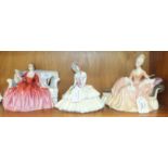 Three Royal Doulton figurines, 'Sweet and Twenty' HN1298, 14cm, 'Day Dreams' HN1731, 15cm, 'Reverie'