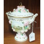 A Coalport, Coalbrookdale limited edition bone china Royal vase to commemorate the marriage of HRH