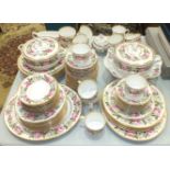 Approximately 96 pieces of Royal Worcester 'Royal Garden' teaware and dinnerware, 70 red back stamp,