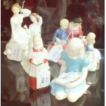 Five Royal Doulton figurines, 'Bedtime Story' HN2059, 12.5cm, 'Summers Day' HN2181, 15.5cm, '