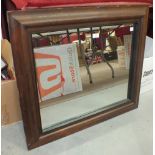 A 19th century rosewood moulded picture frame with insert mirror, 74 x 86cm and a pair of cast